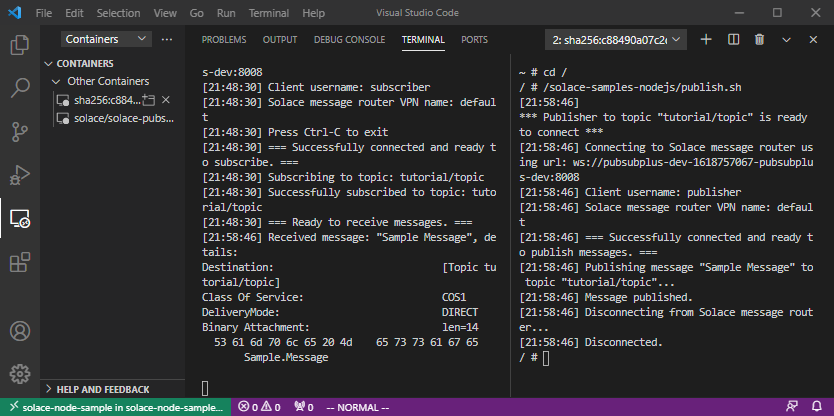 sample publisher output