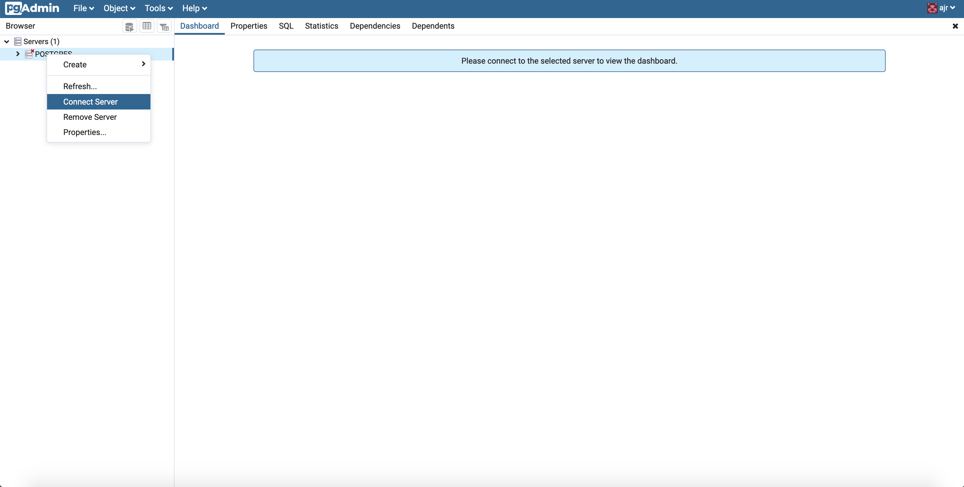 pgadmin4 connect