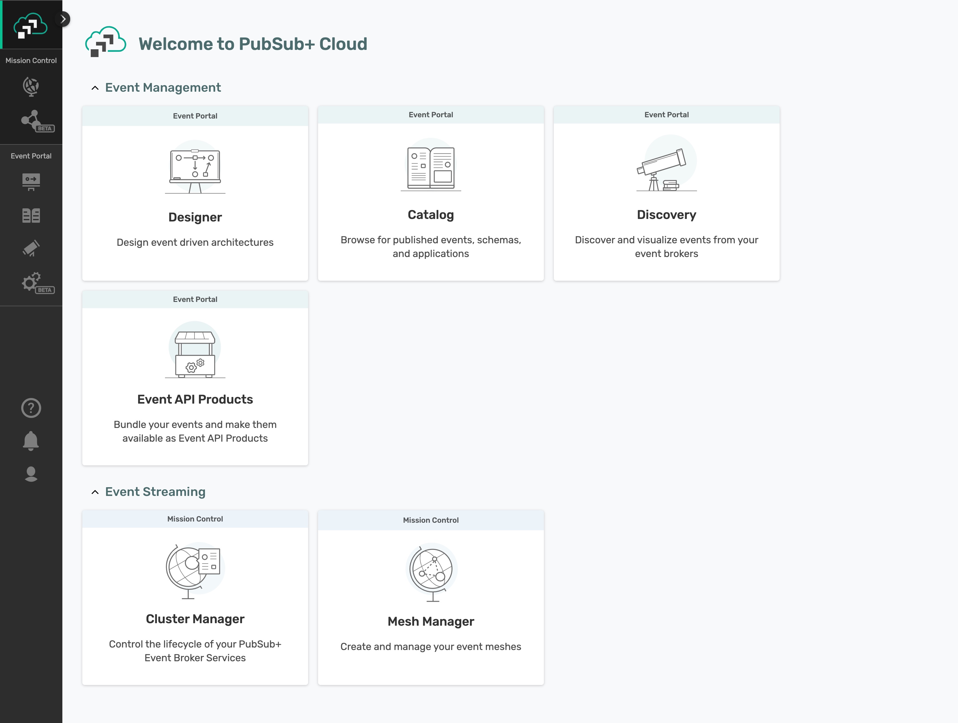 Solace Cloud Event Mesh Page